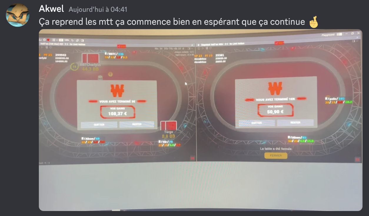 Résultat élève PokerPro #13