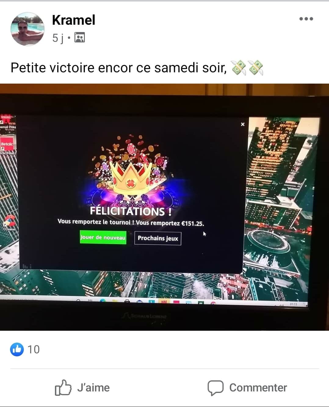 Kramel, un élève de la semaine qui fait une perf de 151€