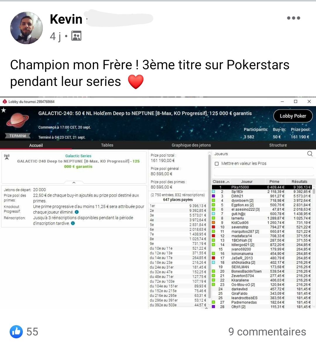 Kevin, un membre du challenge MTT