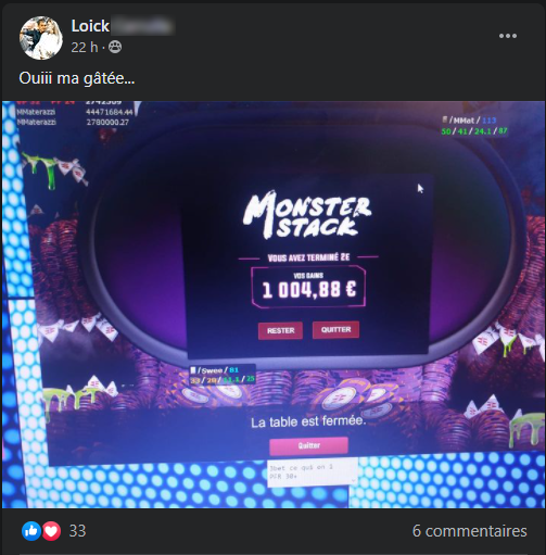 Loick, un membre du Challenge MTT de YoH ViraL