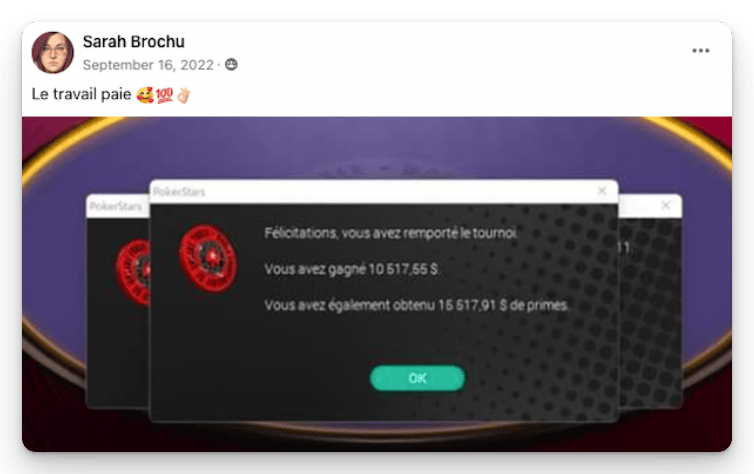 Résultat élève PokerPro 4